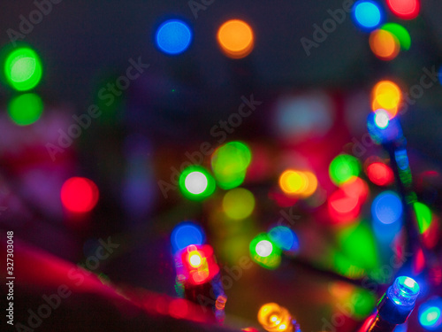 Christmas colorful background from garlands