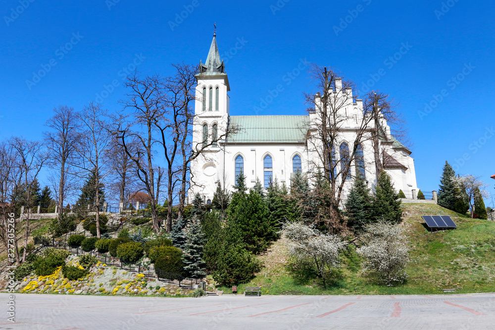 MSZANA DOLNA, POLAND - APRIL 07, 2019: The Michael Archangel church
