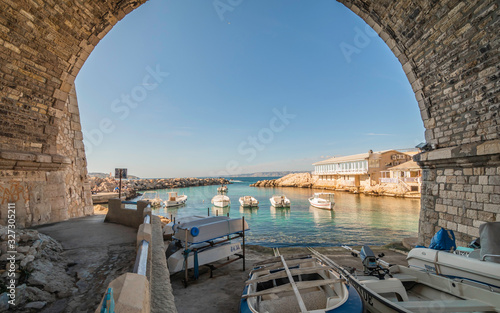 Marseille, France, la corniche. Vue du vallon des auffes. photo