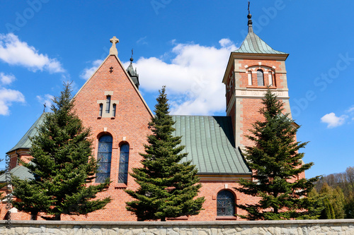 KASINKA MALA, POLAND - APRIL 07, 2019: Church of the Visitation of the Blessed Virgin Mary photo