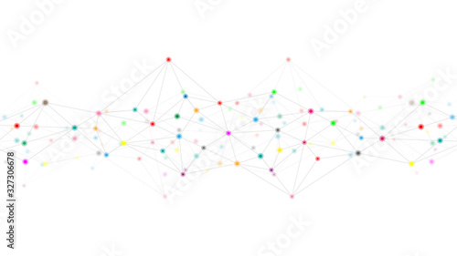 Abstract plexus background with connecting dots and lines. Global network connection, digital technology and communication concept.