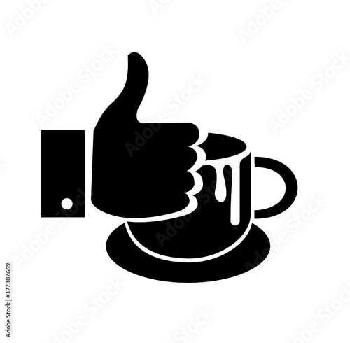 best coffee silhouette icon vector 