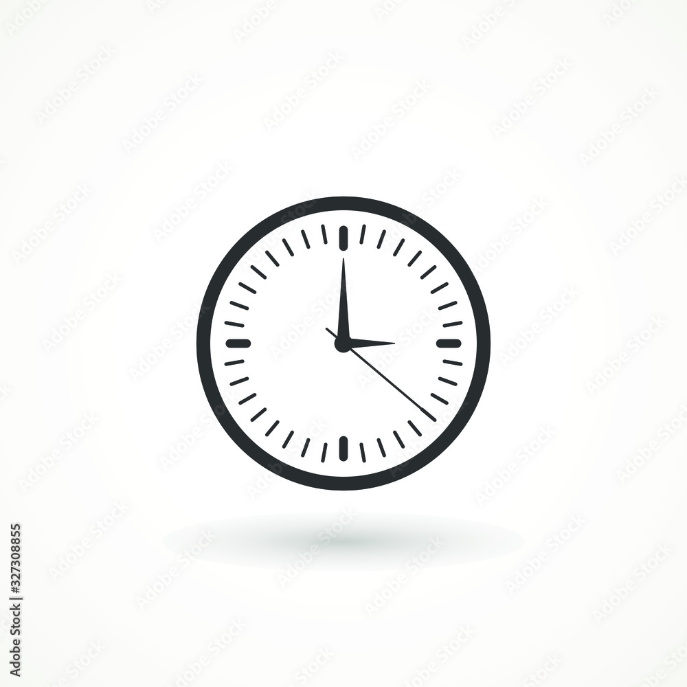 Clock icon in trendy flat style isolated on background. Clock icon page symbol for your web site design Time symbol. Clock icon in trendy flat style isolated on background. Clock icon page symbol for your web site design Time symbol.