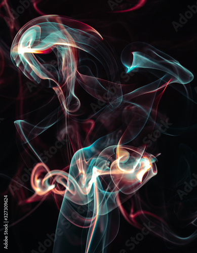 Colourful smoke forms  dynamic abstract design image