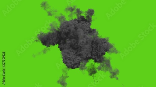 big explosion with black smoke