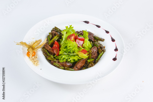 salad with meat and vegetables