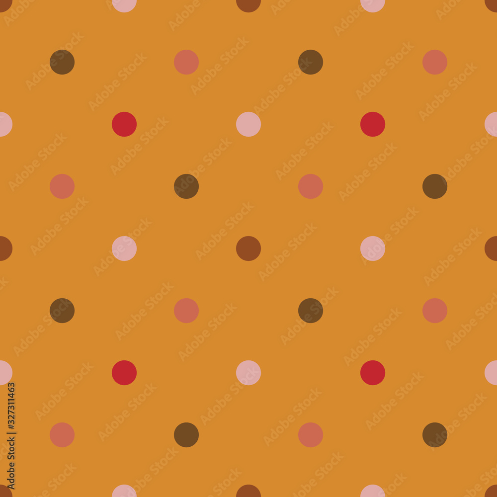 Vector seamless pattern with dots. Yellow background Vector seamless pattern with dots. Yellow background