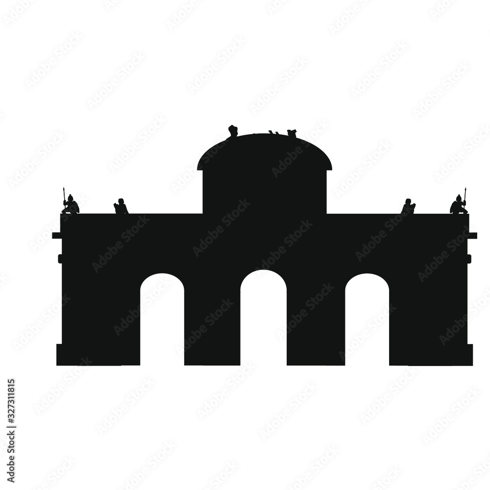 building of alcala door of madrid city on white background building of alcala door of madrid city on white background