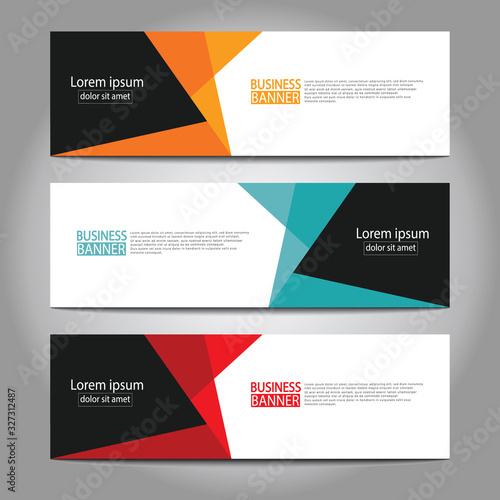 Vector abstract design web banner template. Web Design Elements - Header Design. Abstract geometric web banner template on grey background.Modern banner.