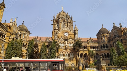 Mumbai, Maharastra/India- February 24 2020: Chhatrapati Shivaji Terminus  is a UNESCO World Heritage Site and a historic railway station in Bombay.
