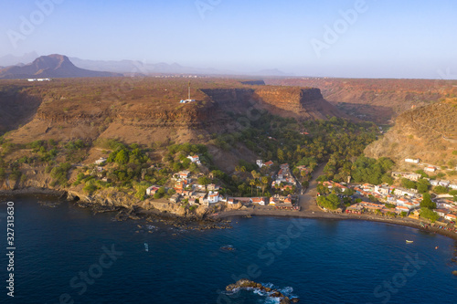 Aerial view Cidade Velha city in Santiago - Cape Verde - Cabo Verde