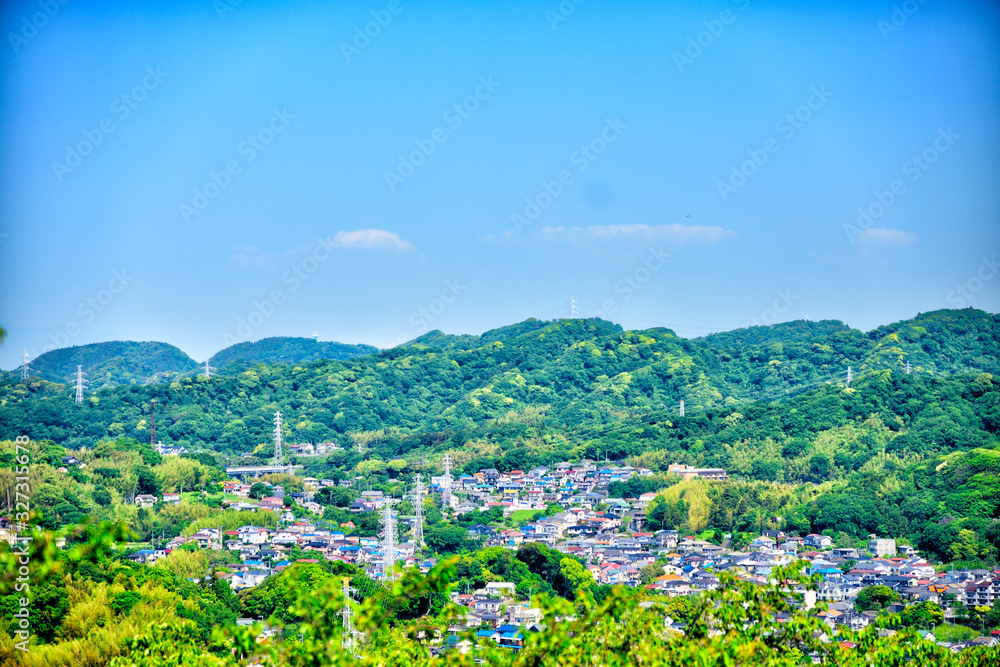 Obraz premium View from Kinugasayama park in Yokosuka, Japan.