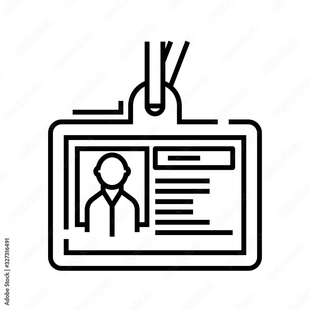 Personal card line icon, concept sign, outline vector illustration, linear symbol. Personal card line icon, concept sign, outline vector illustration, linear symbol.