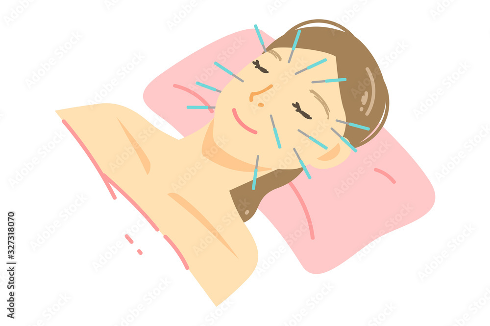 美容鍼の施術を受ける女性のイラスト Stock Vector Adobe Stock 美容鍼の施術を受ける女性のイラスト Stock Vector Adobe Stock