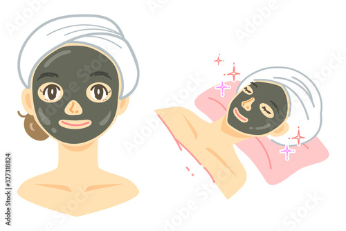 黒いフェイスパック（炭パック・泥パックなど）