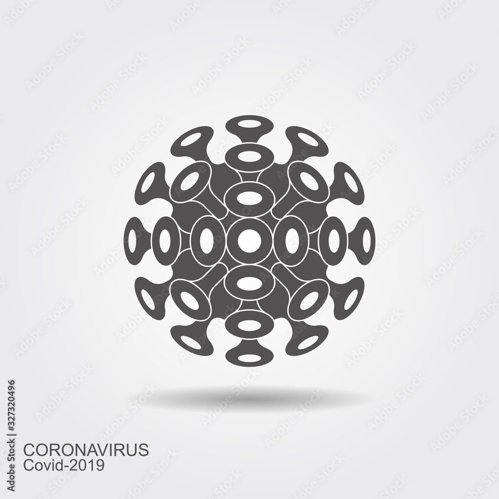 Coronavirus flat icon. Vector stylized icon with shadow Coronavirus flat icon. Vector stylized icon with shadow