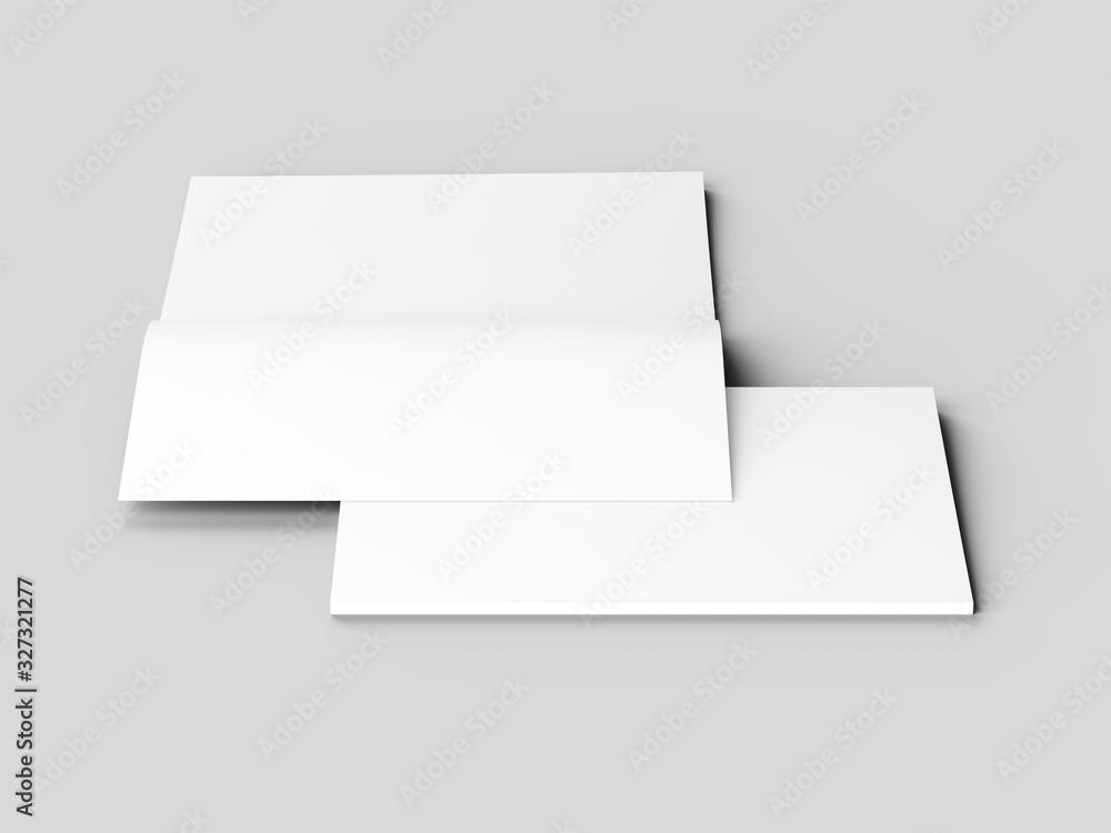 Open magazine with a glued binding. Vertical A4 format. 3d illustration. Open magazine with a glued binding. Vertical A4 format. 3d illustration.