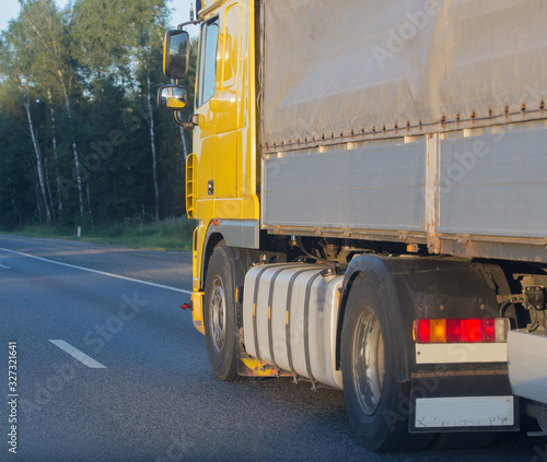 truck semi-trailer carries a load