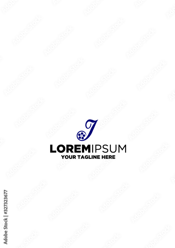 Obraz premium Letter J Roll Film Logo