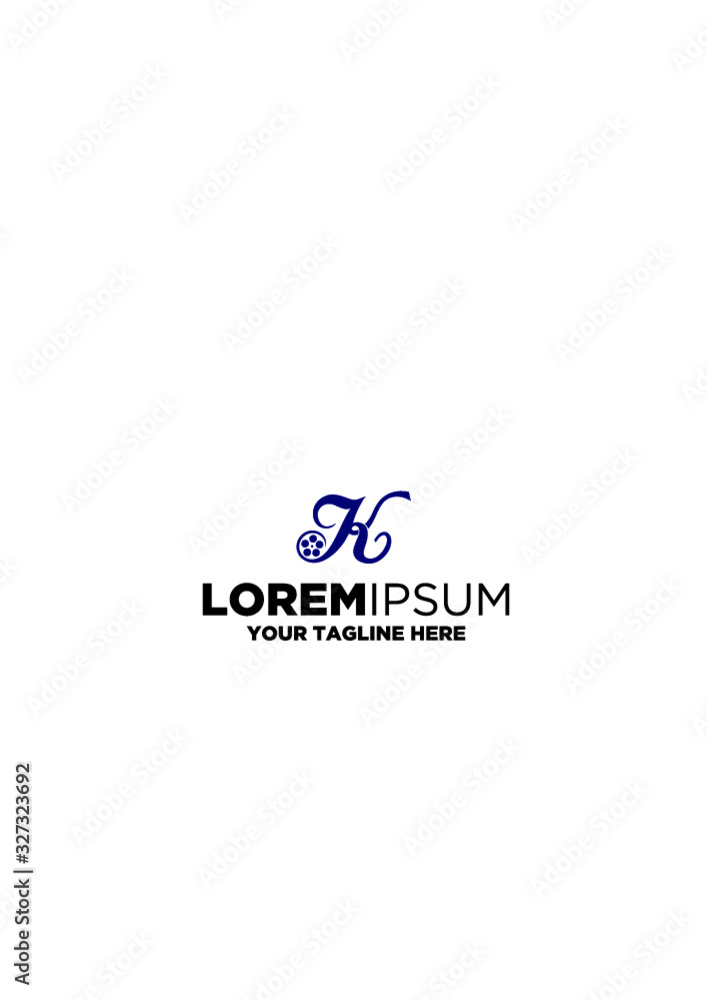 Obraz premium Letter K Roll Film Logo