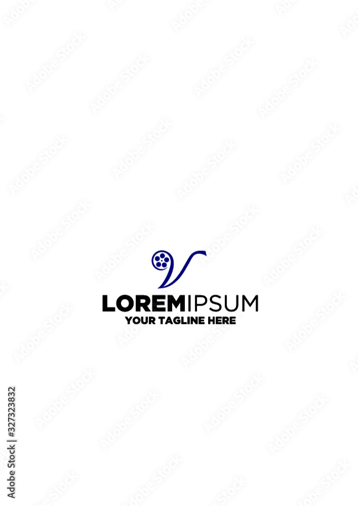 Letter V Roll Film Logo Letter V Roll Film Logo