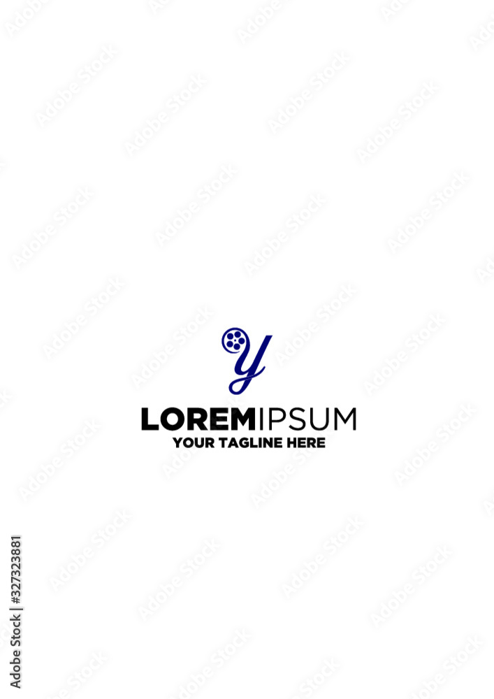 Fototapeta premium Letter Y Roll Film Logo