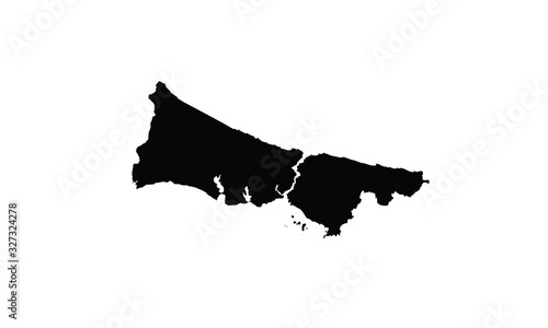 Istanbul outline map city shape Turkey
