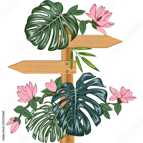 Bamboo Frame with Monstera