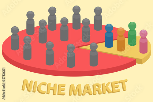 Minimal 3d colorful conceptual chess niche market infographics for business use