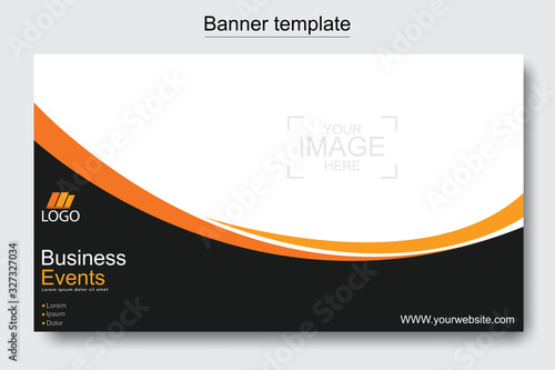 Vector abstract design web banner template. Web Design Elements - Header Design. Abstract geometric web banner template on grey background.Modern banner.