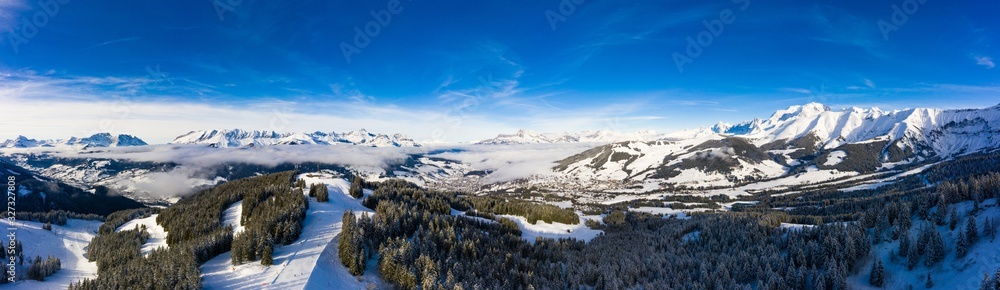 Fototapeta premium Megeve (Megève) ski station in Haute Savoie in French Alps of France