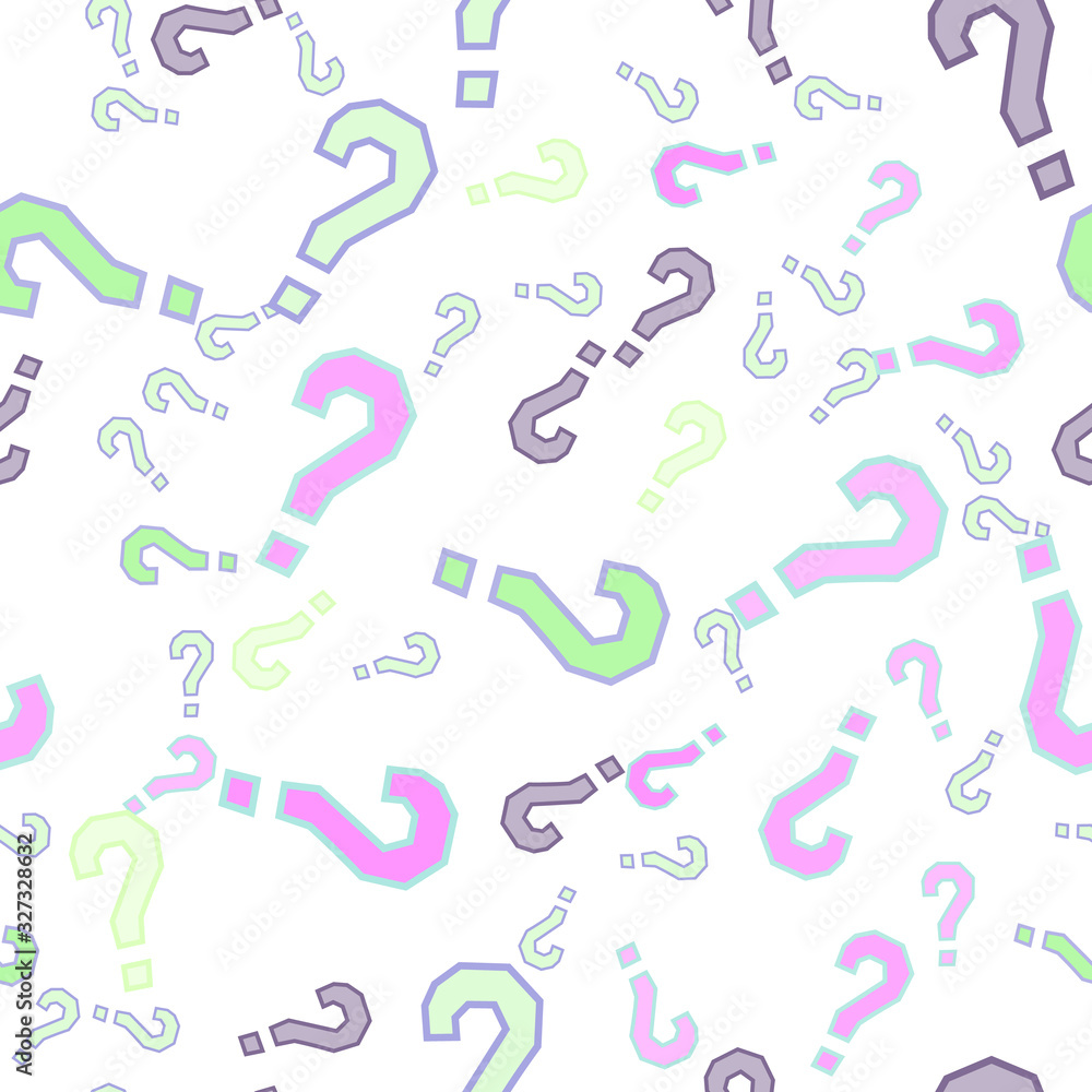Quiz seamless pattern. Question marks, doubt, faq Quiz seamless pattern. Question marks, doubt, faq