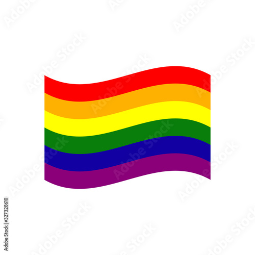 LGBT flag icon. Rainbow flag sign. Vector illustration. Isolated.