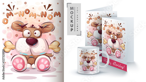 Cartoon dog poster and merchandising