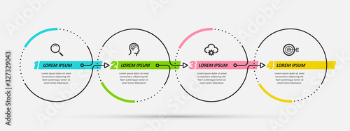 Vector Infographic design with icons and 4 options or steps. Infographics for business concept. Can be used for presentations banner, workflow layout, process diagram, flow chart, info graph