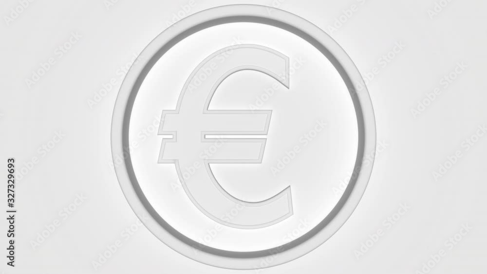 Euro symbol in ring, eclipse lighting. Economic report or forex related intro 3D animation Euro symbol in ring, eclipse lighting. Economic report or forex related intro 3D animation