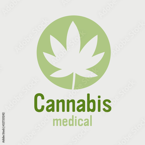 medical cannabis or marijuana leaf ganja legalize sticker drug consumption concept vector illustration