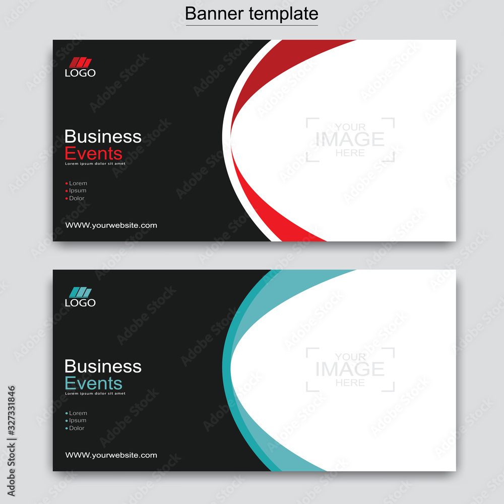 Vector abstract design web banner template. Web Design Elements - Header Design. Abstract geometric web banner template on grey background.Modern banner.