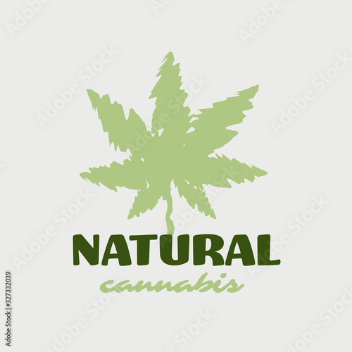 medical cannabis or marijuana leaf ganja legalize sticker drug consumption concept vector illustration