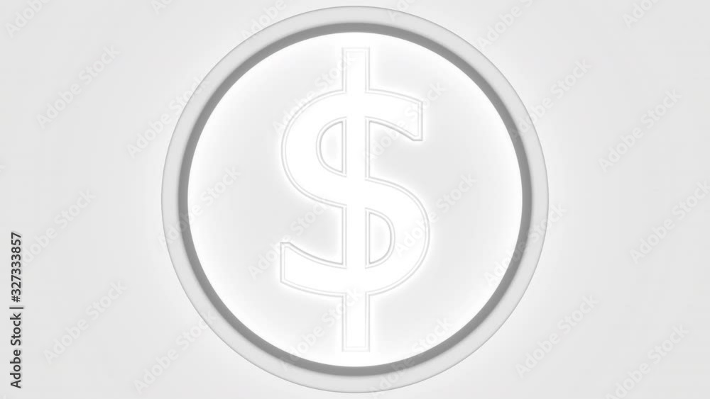 Dollar symbol in ring, eclipse lighting. Economic report or forex related intro 3D animation Dollar symbol in ring, eclipse lighting. Economic report or forex related intro 3D animation