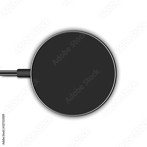 Wireless charging pad for smartphone isolated on white background. Vector illustration