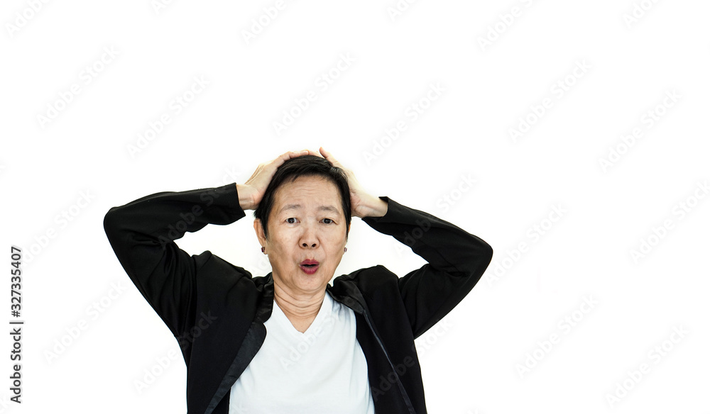 Asian senior elder angry after economic break down from covid-19 outbreak no money and loose job Asian senior elder angry after economic break down from covid-19 outbreak no money and loose job