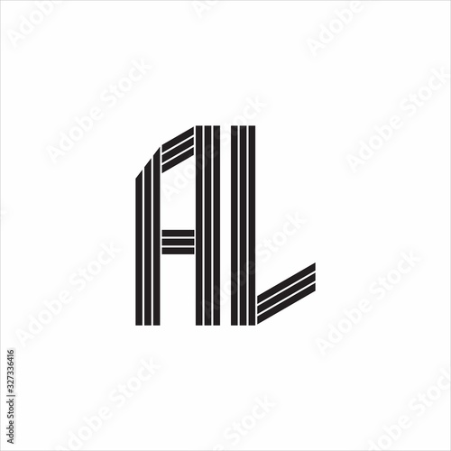 AL Logo monogram outline style linked isolated on white background