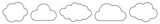Cloud Icon Black Line | Clouds Illustration | Weather Climate Symbol | Computing Storage Logo | Cartoon Bubble Sign | Isolated | Variations