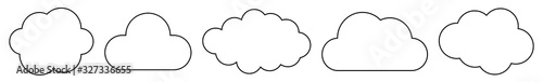Fotografie, Obraz Cloud Icon Black Line | Clouds Illustration | Weather Climate Symbol | Computing
