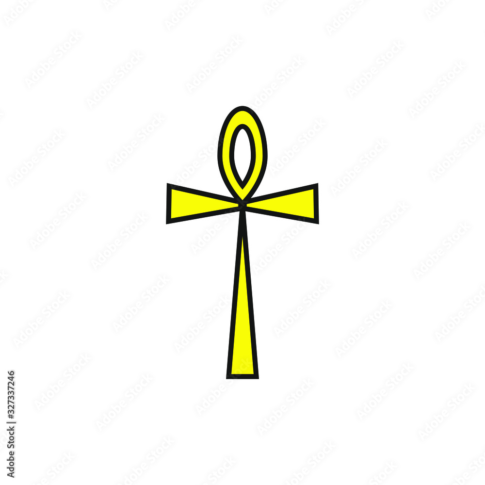 vector icon, egyptian cross symbol white background vector icon, egyptian cross symbol white background