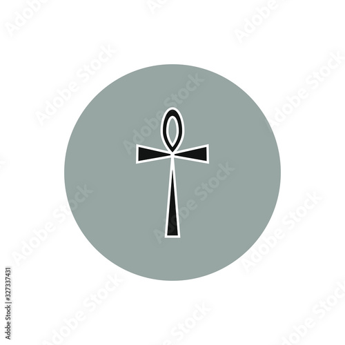 vector icon, egyptian cross symbol white background