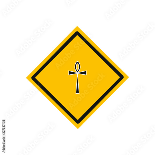 vector icon, egyptian cross symbol white background
