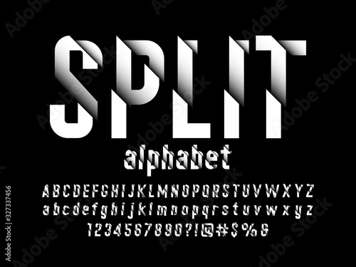 Vector of modern sliced style alphabet design