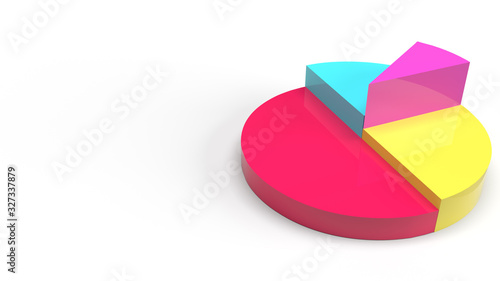 Free Download multicoloured pie chart 3d rendering on white background for business content.. - GFXLoad